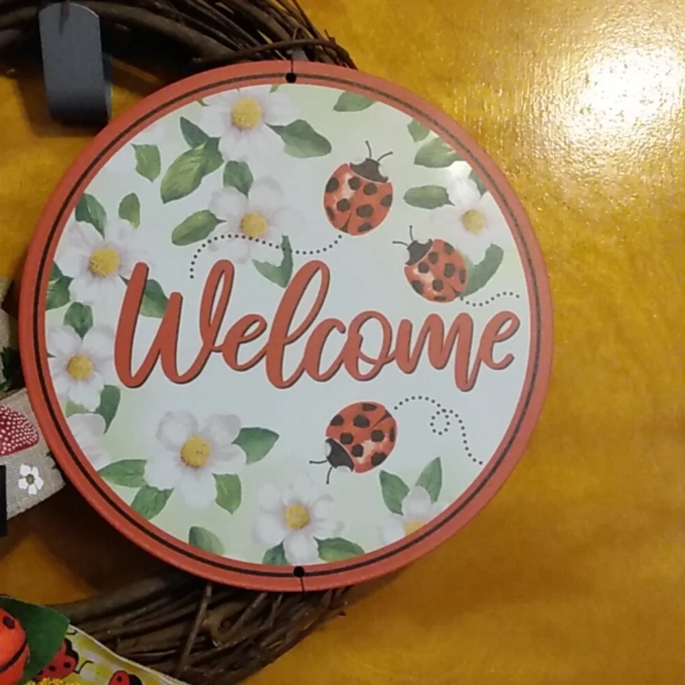 Welcome Ladybug Wreath
